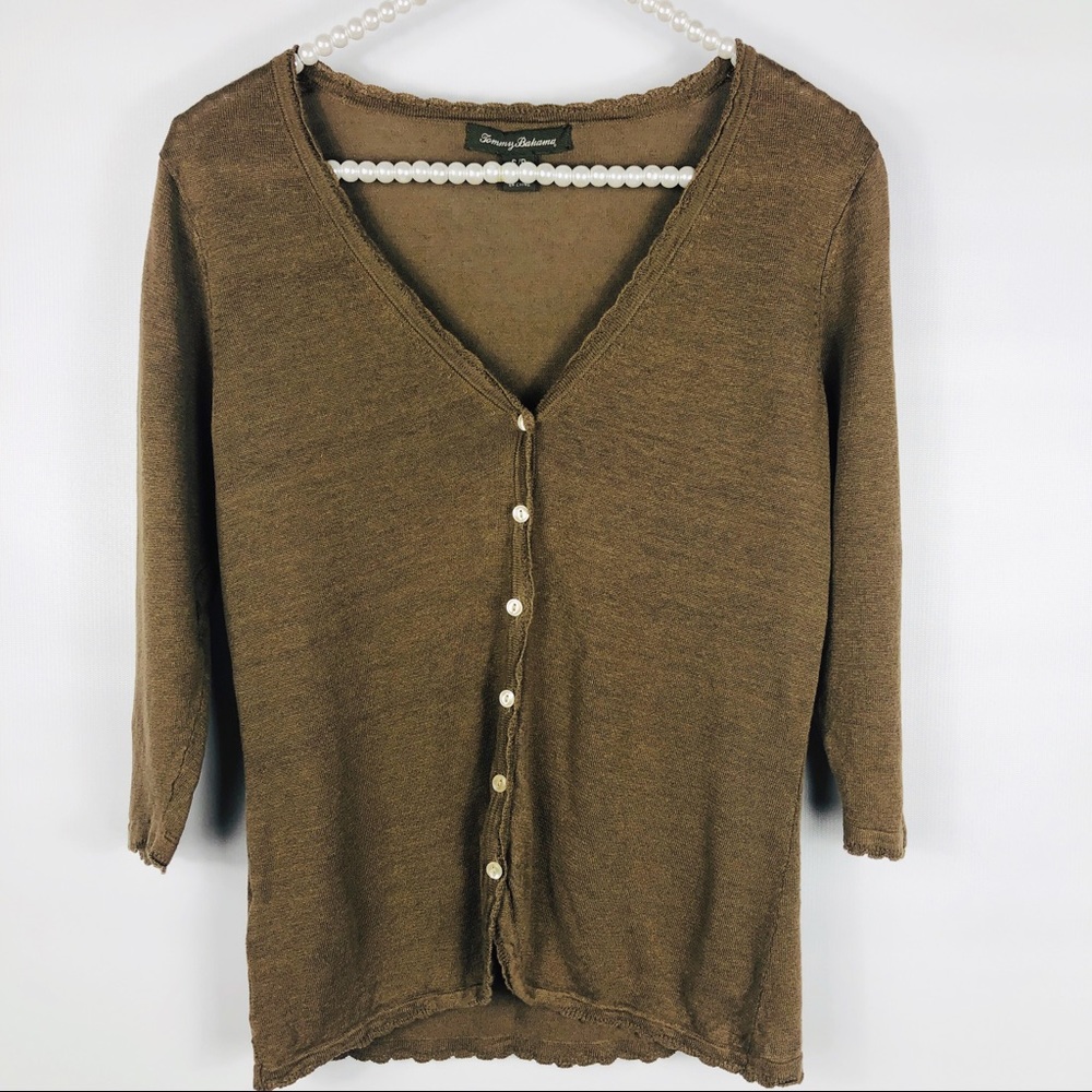 TOMMY BAHAMA | Brown Button- Down Blouse